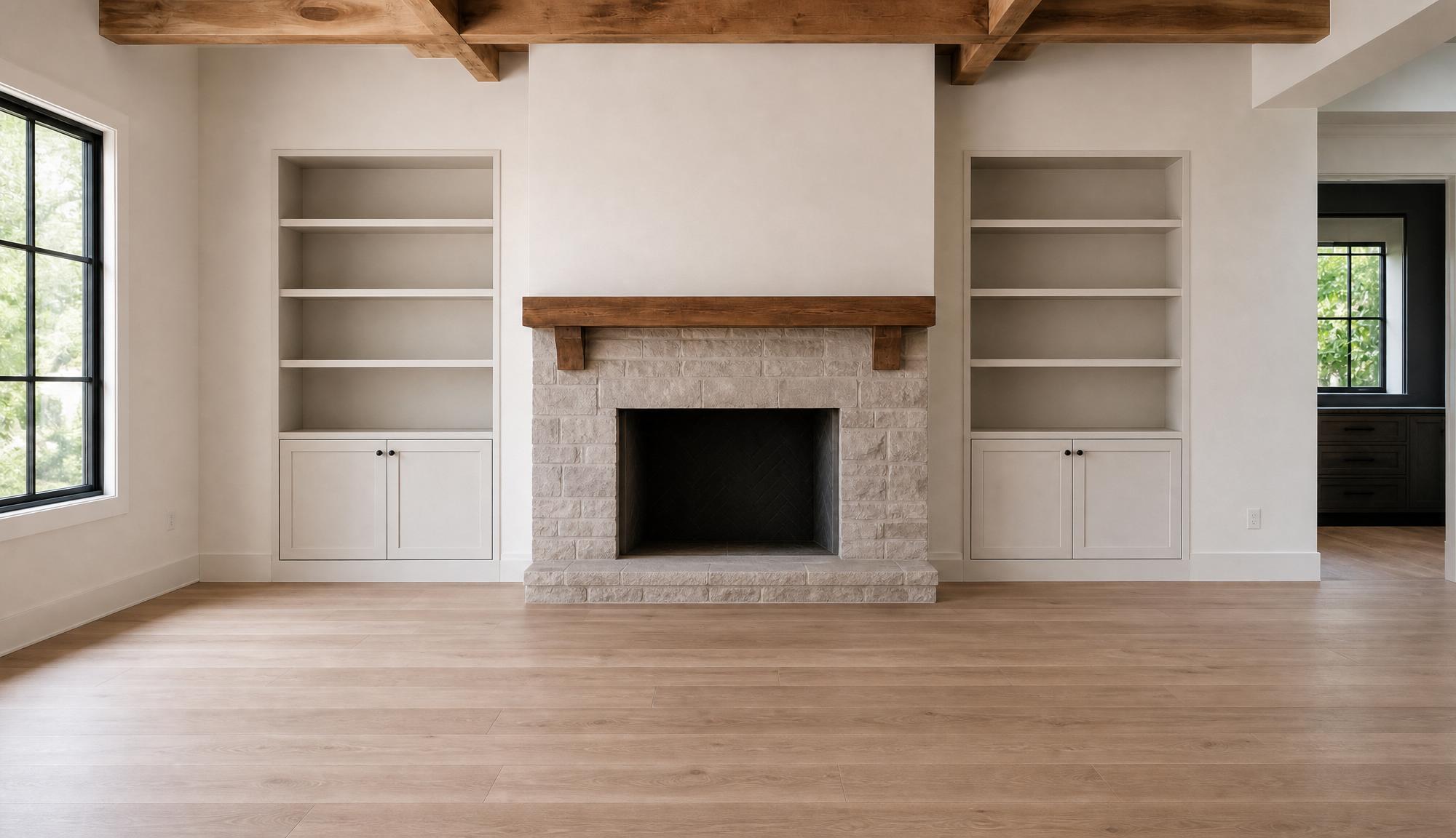 Empty living room before virtual staging